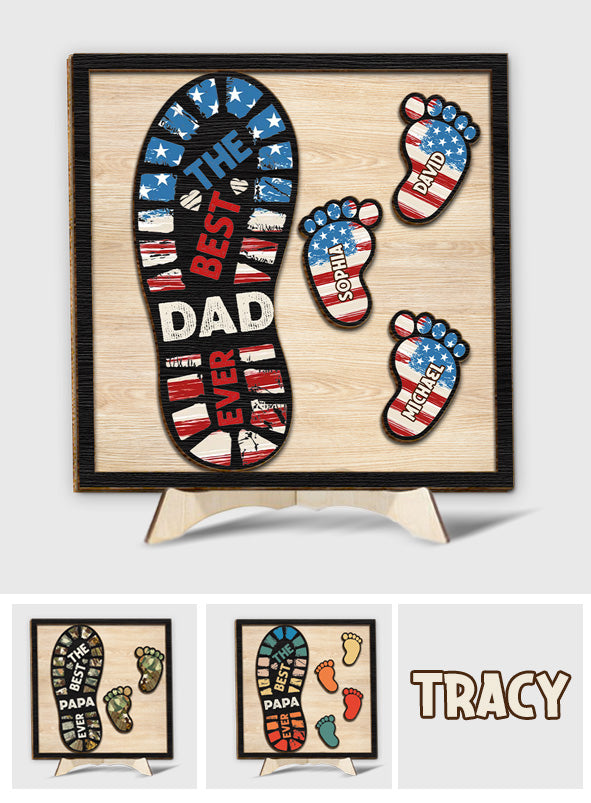 The Best Dad/ Grandpa... Ever - Personalized Father 2 Layered Wood Sign / Wood Plaque