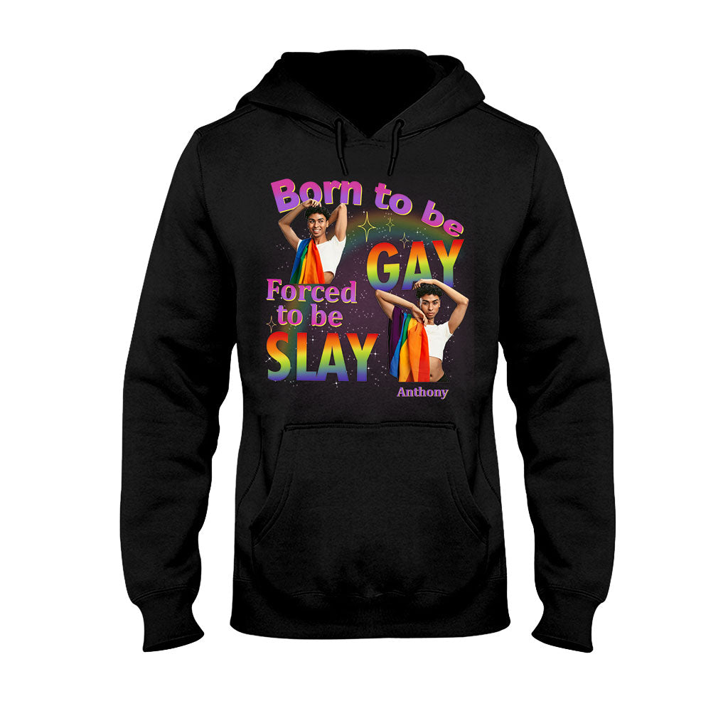 Geboren, um schwul zu sein, ist man gezwungen, zu glänzen – Personalisiertes LGBT-Unterstützungs-T-Shirt und Hoodie