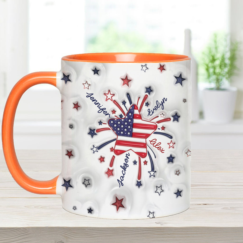 Grandma's Little Star 4th Of July - Personalized Grandma Accent Mug