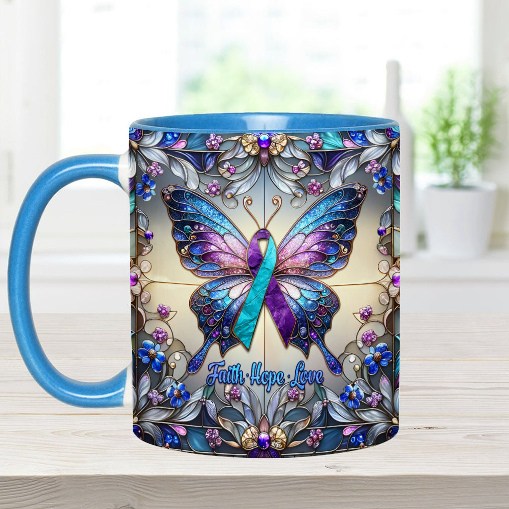 Faith Hope Love - Personalized Suicide Prevention Accent Mug