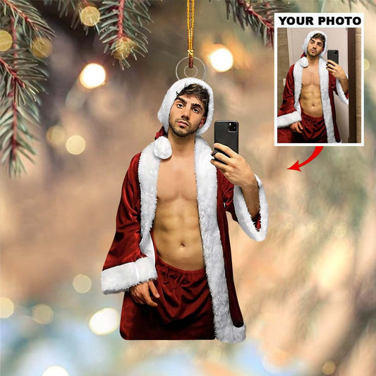 Photo Ornament Gift For Girlfriend - Personalized Couple Custom Shaped Ornament