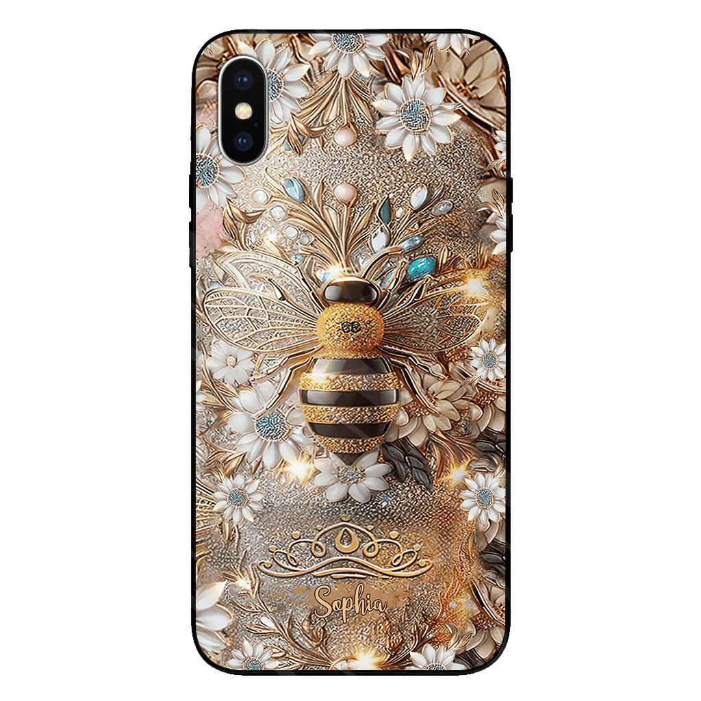 Queen Bee – Personalisierte transparente Handyhülle mit Bienenmotiv