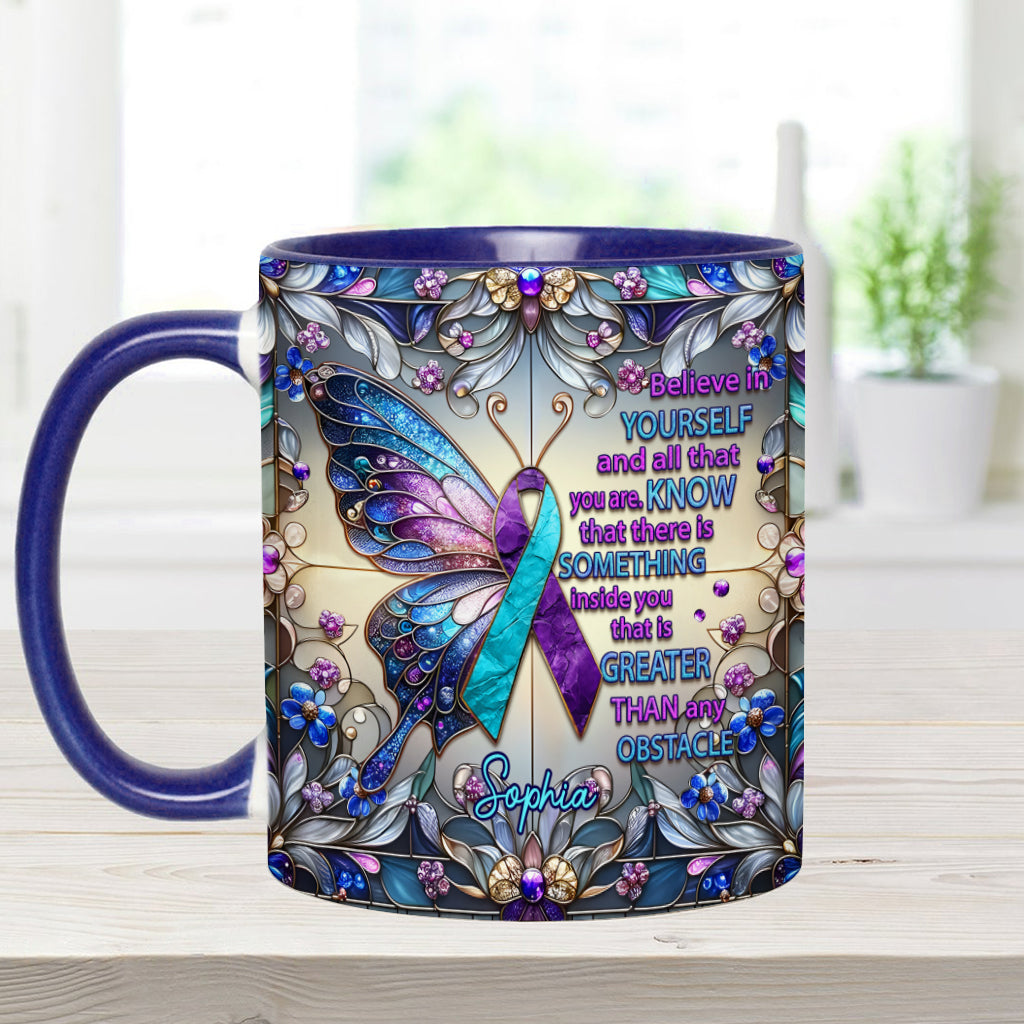Believe In Yourself And All That You Are - Personalized Suicide Prevention Accent Mug