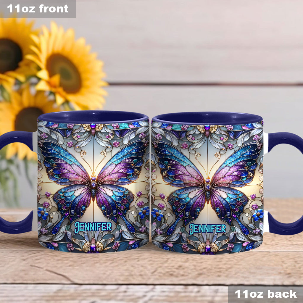 Beautiful Butterfly - Personalized Butterfly Accent Mug