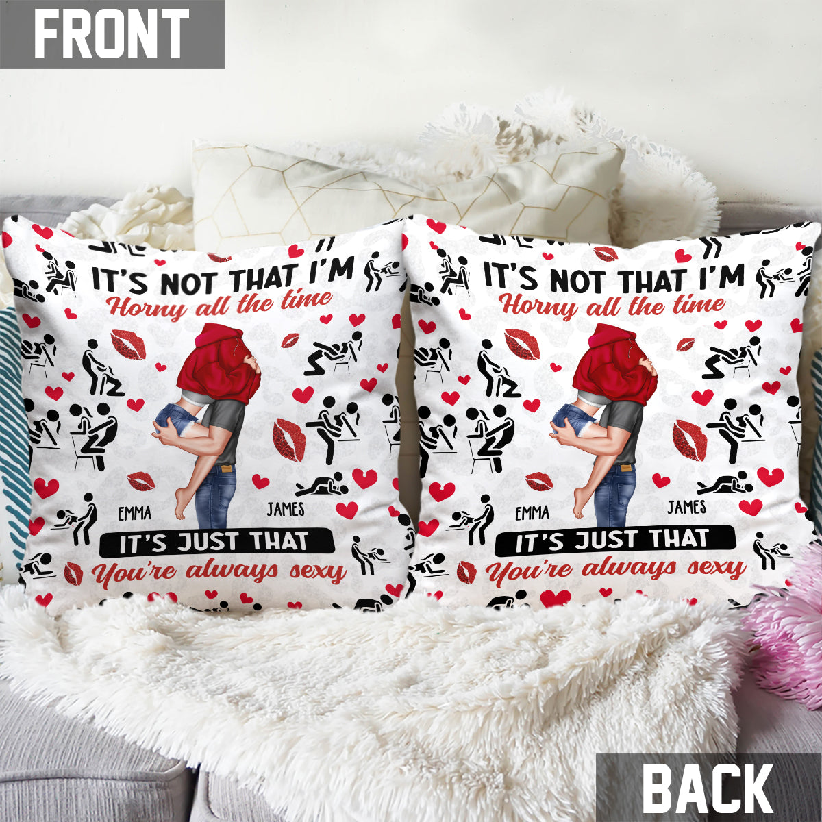 Because You're Always Sexy - Personalized Couple Throw Pillow