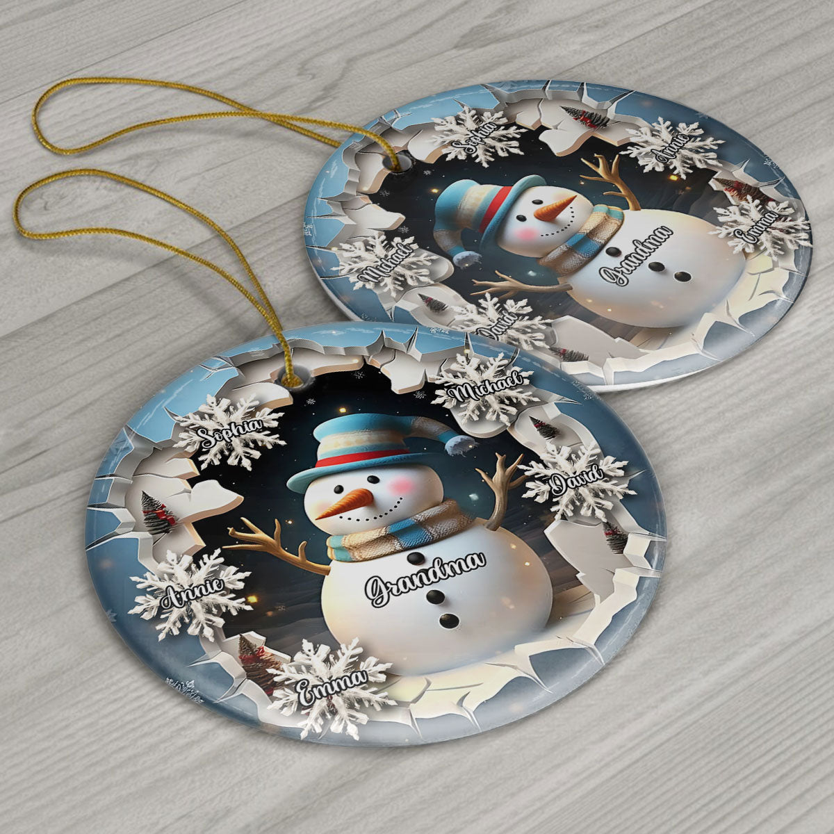 Heureuse d'être appelée Nana Grandma Gigi - Ornement rond en céramique personnalisé pour grand-mère