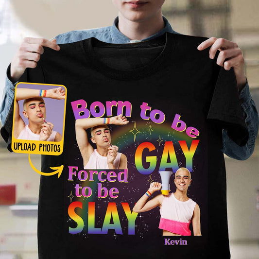 Geboren, um schwul zu sein, ist man gezwungen, zu glänzen – Personalisiertes LGBT-Unterstützungs-T-Shirt und Hoodie