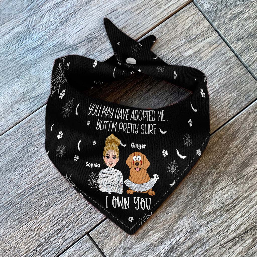 Tu m'as peut-être adopté, mais je suis presque sûr que tu m'appartiens - Bandana personnalisé pour chien