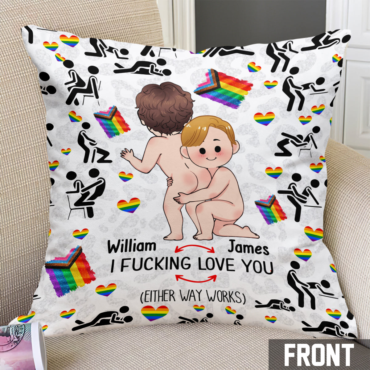 Ich liebe dich – Personalisiertes LGBT-Unterstützungskissen