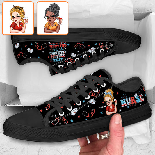 Nurse Life 4th Of July - Personalized Nurse Low Top Shoes