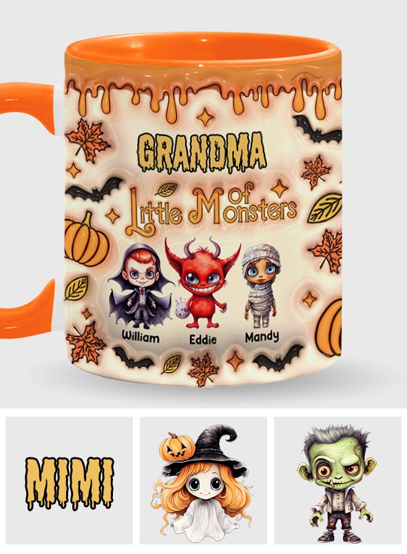 Grandma Of Little Nightmares - Personalized Grandma Accent Mug