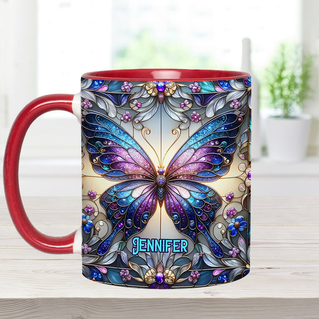 Beautiful Butterfly - Personalized Butterfly Accent Mug