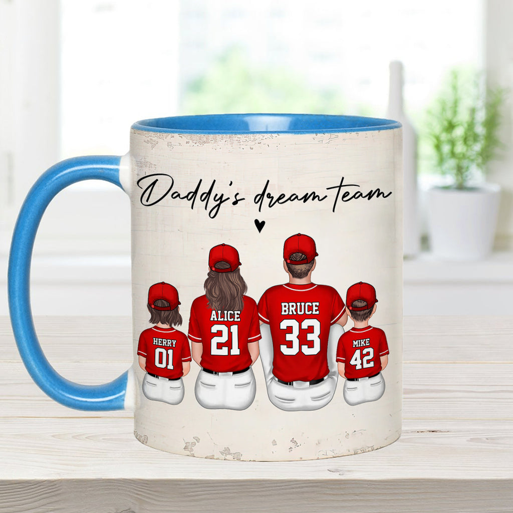 Daddy's Dream Team - Personalized Father Accent Mug