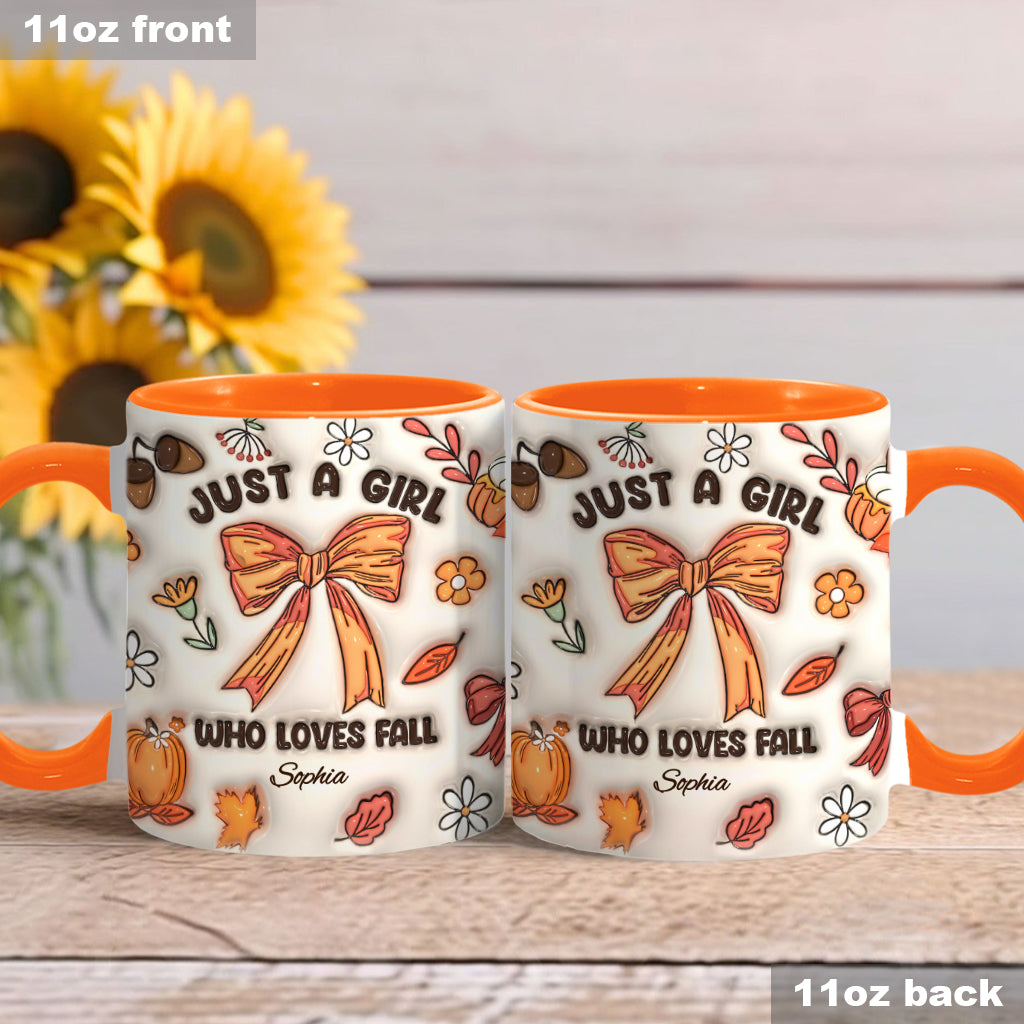Just A Girl Who Loves Fall - Personalized Autumn Accent Mug