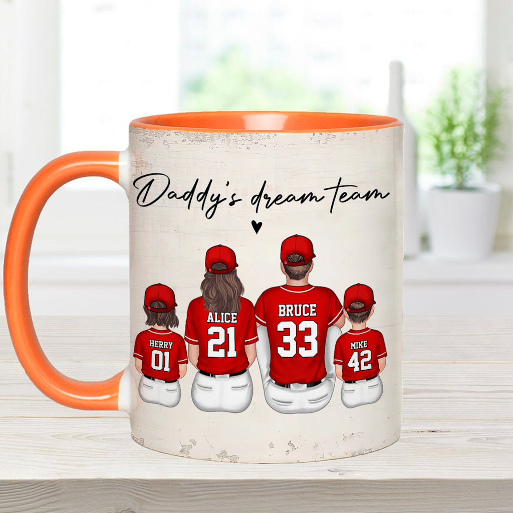 Daddy's Dream Team - Personalized Father Accent Mug