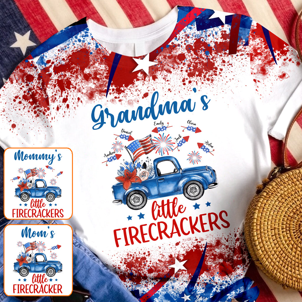 Nana's Little Firecracker - Personalized Grandma All Over Shirt