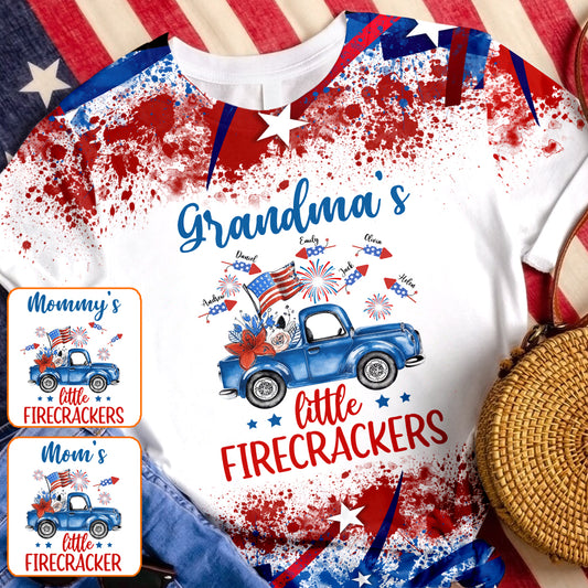 Nana's Little Firecracker - Personalized Grandma All Over Shirt