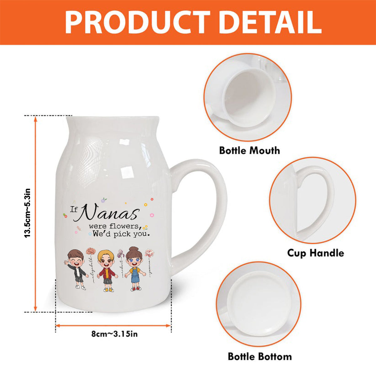 If Nana Were Flowers - Personalized Grandma Ceramic Flower Vase