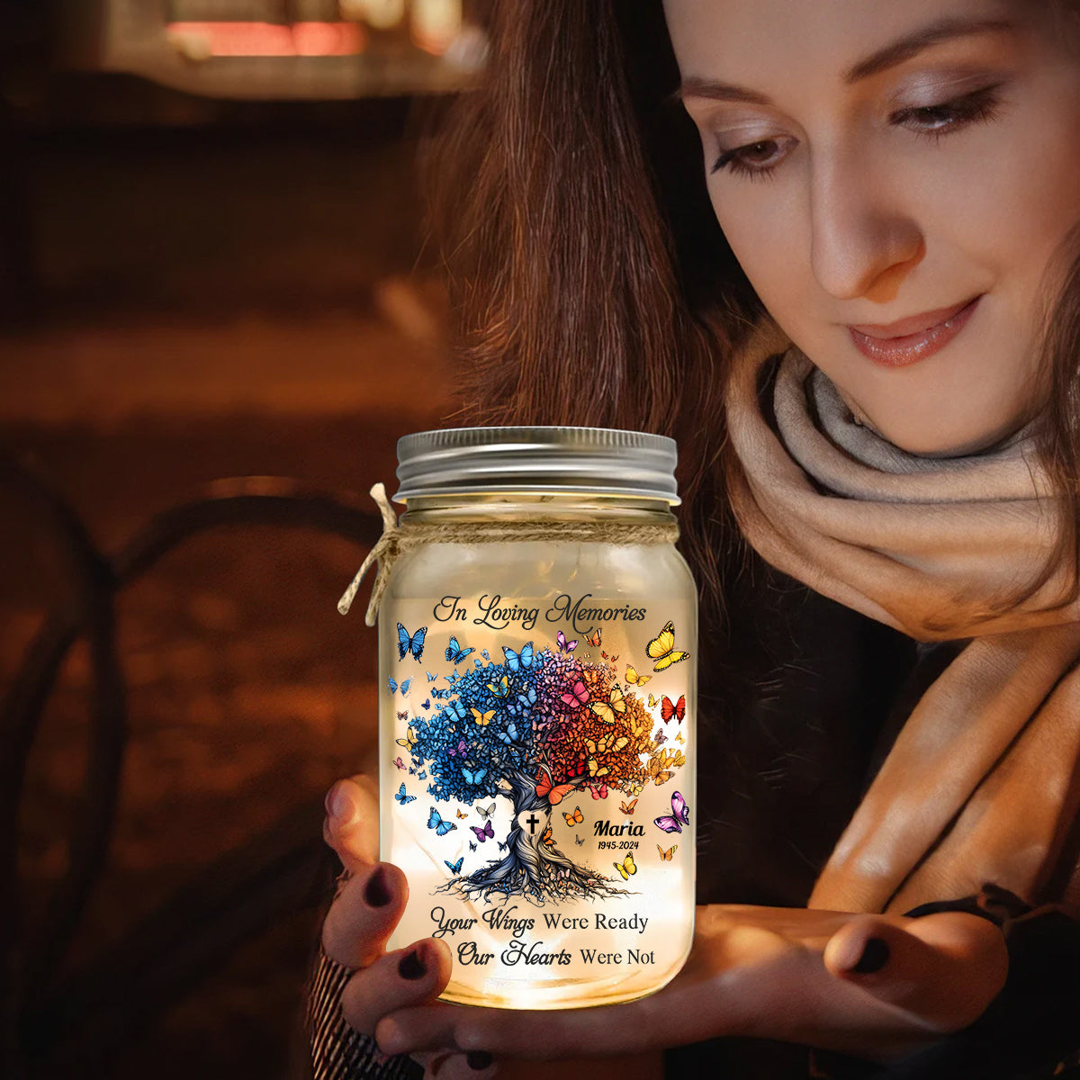 I'm Always With You - Personalized Memorial Mason Jar Light