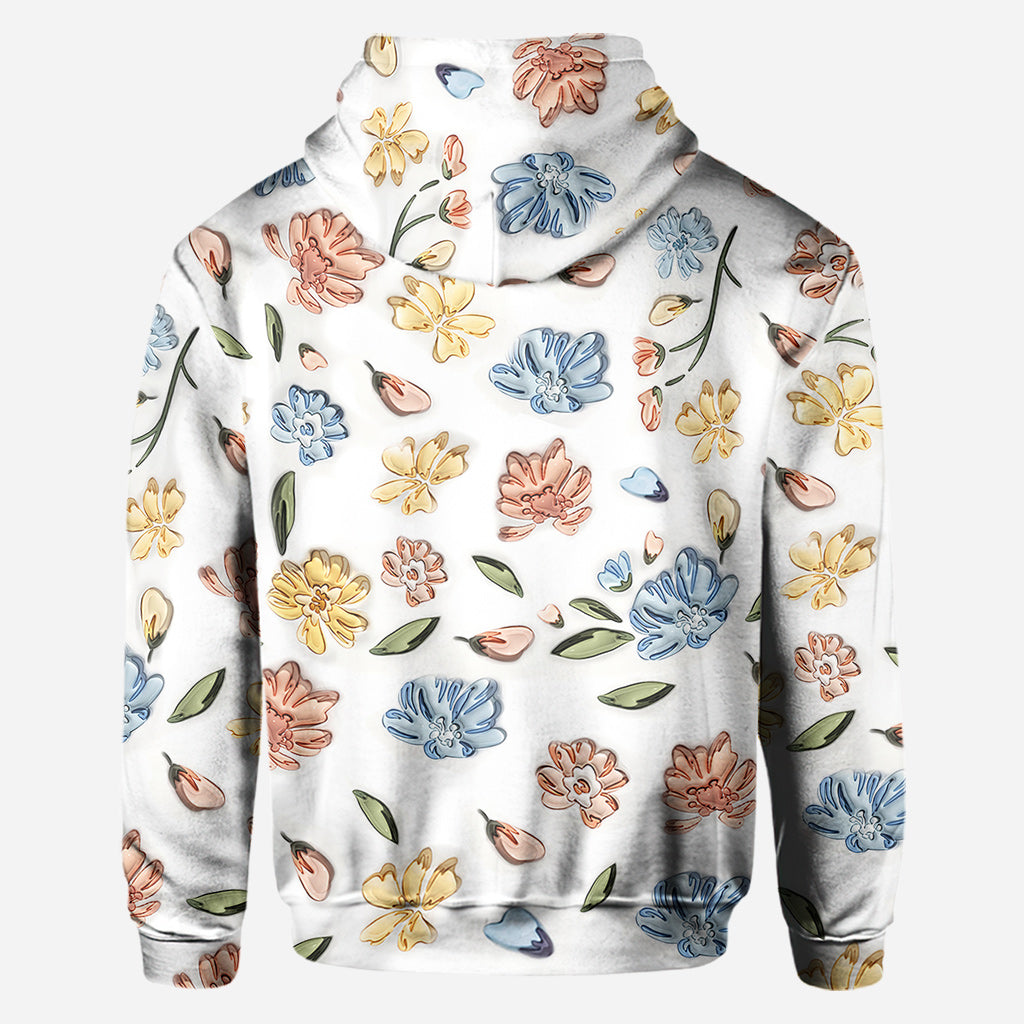 Mom's Love Hands Holding Pastel Floral - Personalized Mother All Over Shirt