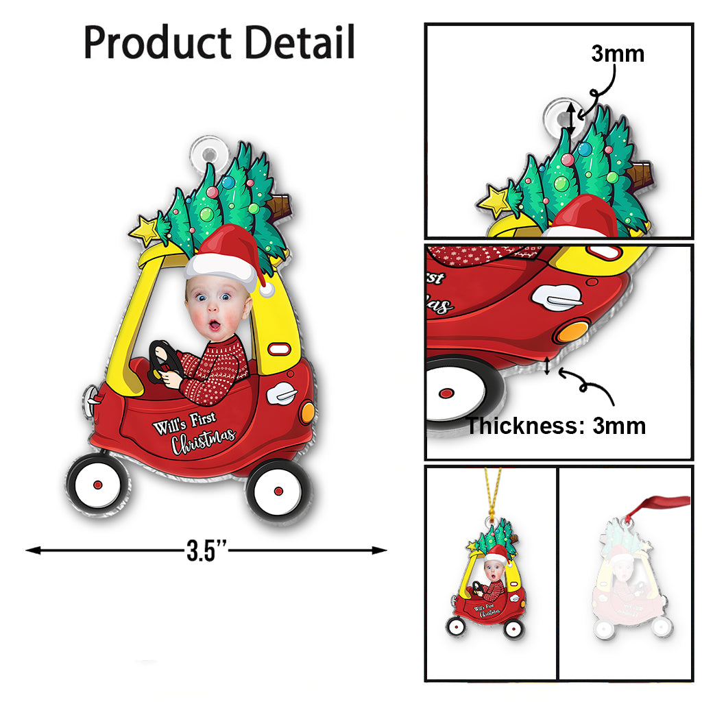 Babys erstes Weihnachtsfest – Personalisierter transparenter Weihnachtsschmuck für Neugeborene