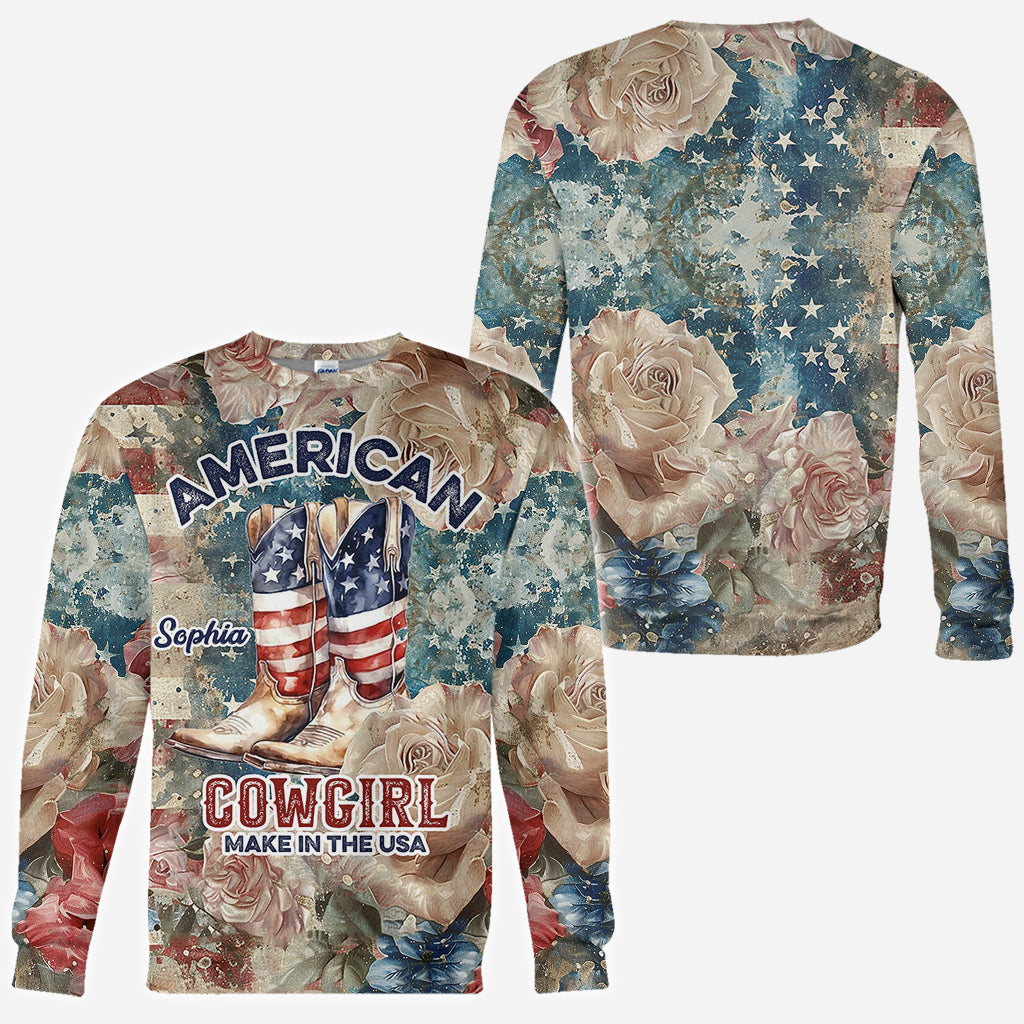 Amerikanisches Cowgirl – Personalisiertes Country-Girl-Shirt