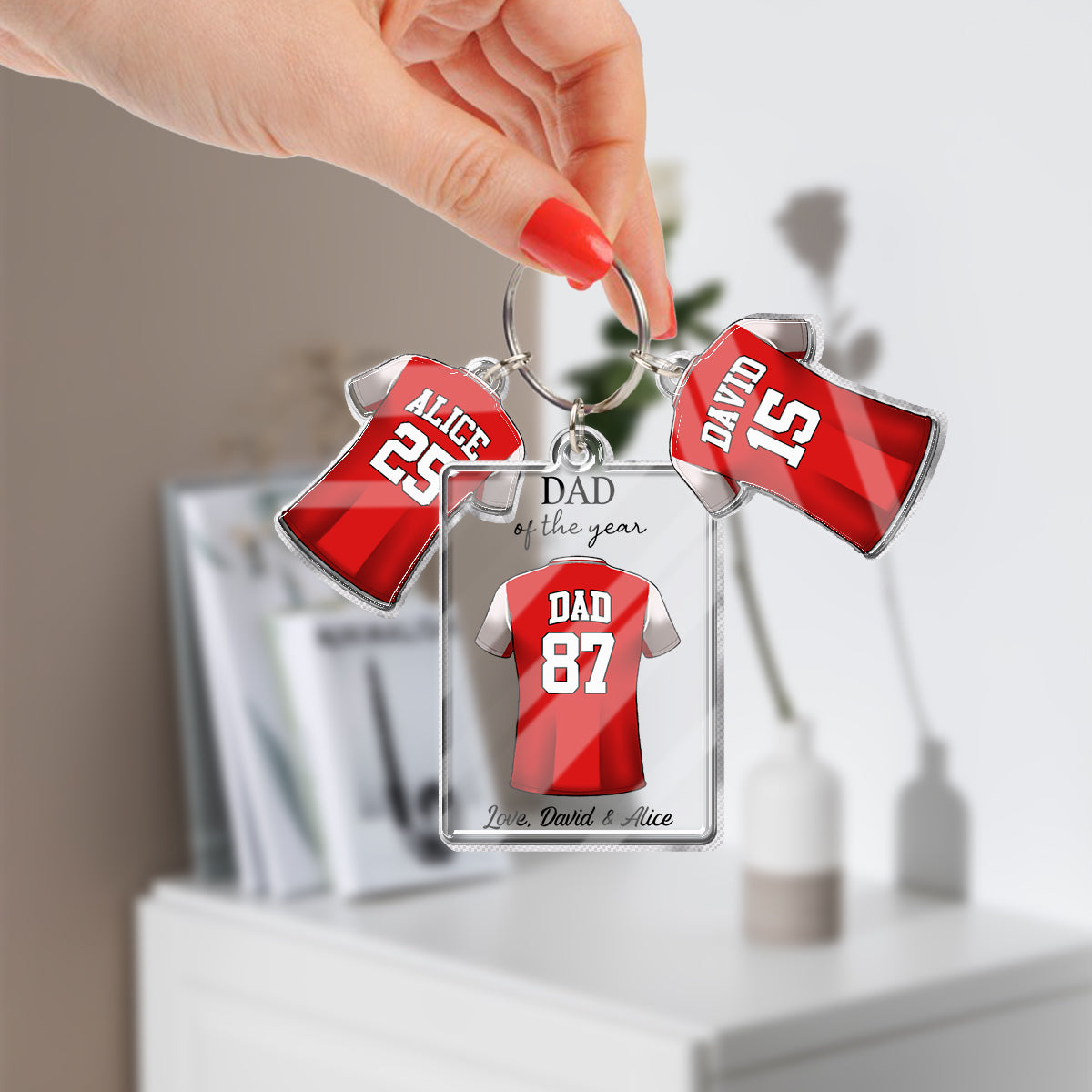 Best Dad Ever - Personalized Father Keychain with Charms