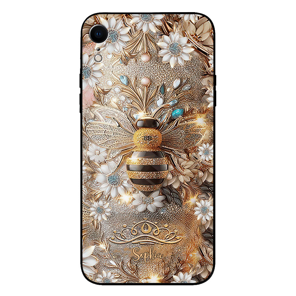 Queen Bee – Personalisierte transparente Handyhülle mit Bienenmotiv