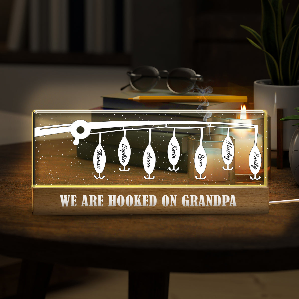Hooked On Dad - Personalized Father Custom LED Night Light