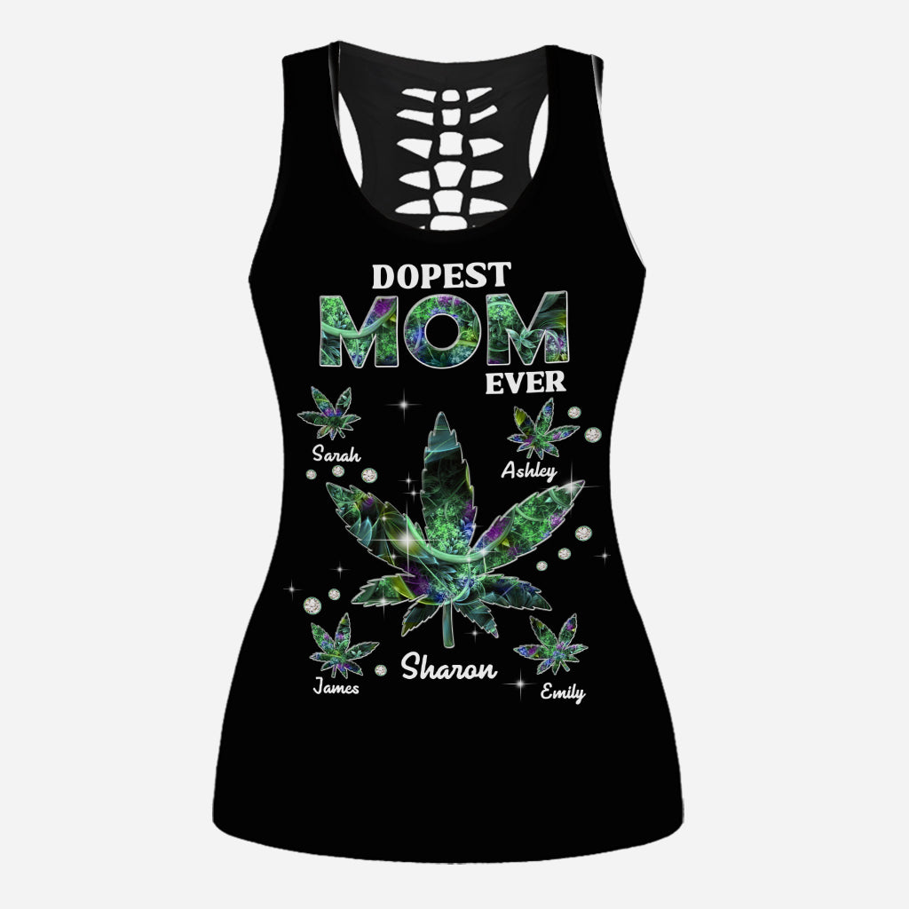 Dopest Mom Ever - Personalized Mother Hollow Tank Top and Leggings