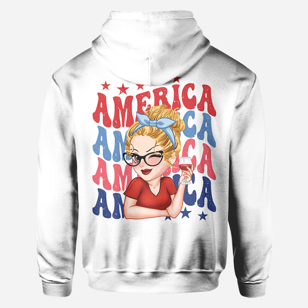 American Girly - Personalized Independence Day/ 4th of July All Over Shirt