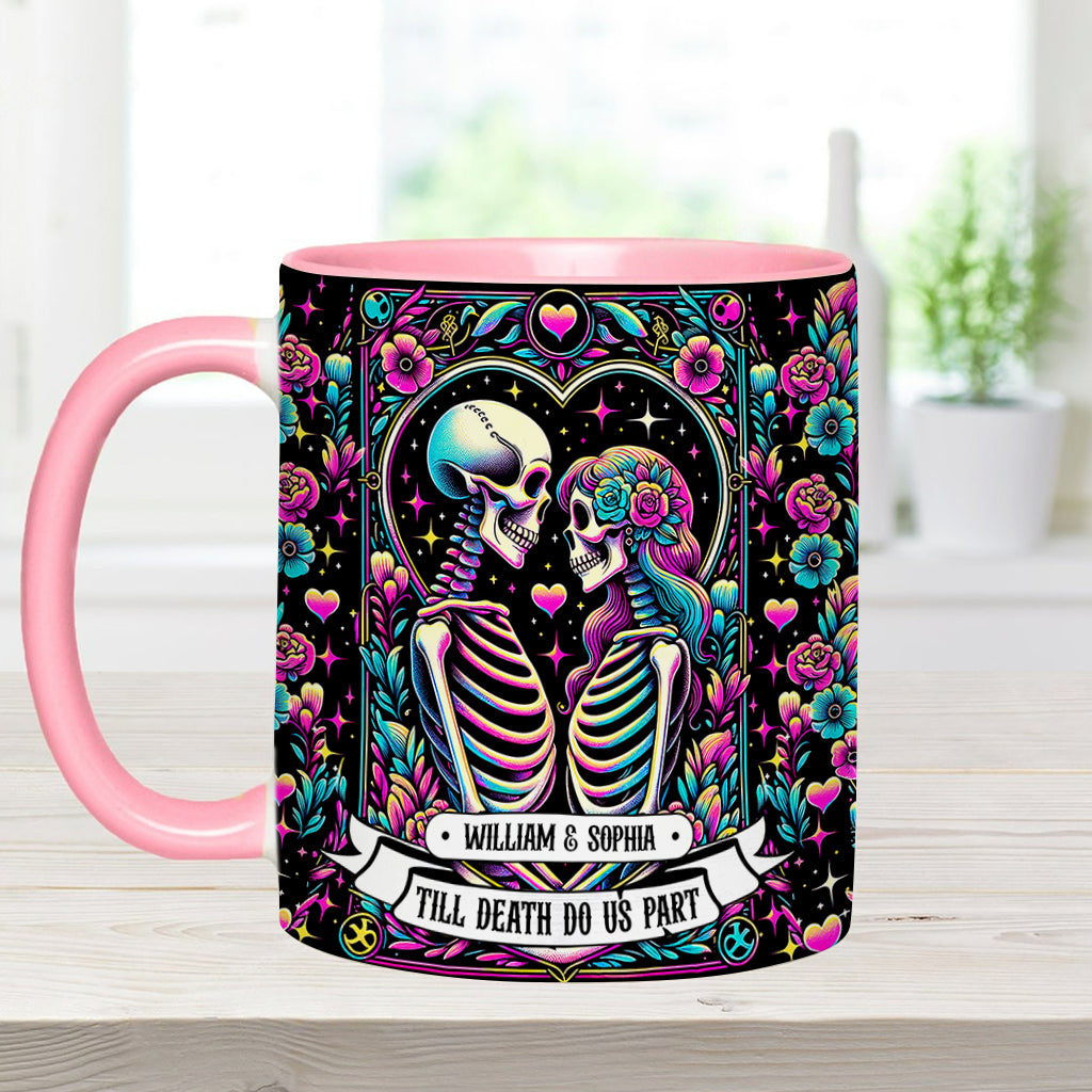 Till Death Do Us Apart - Personalized Skull Accent Mug