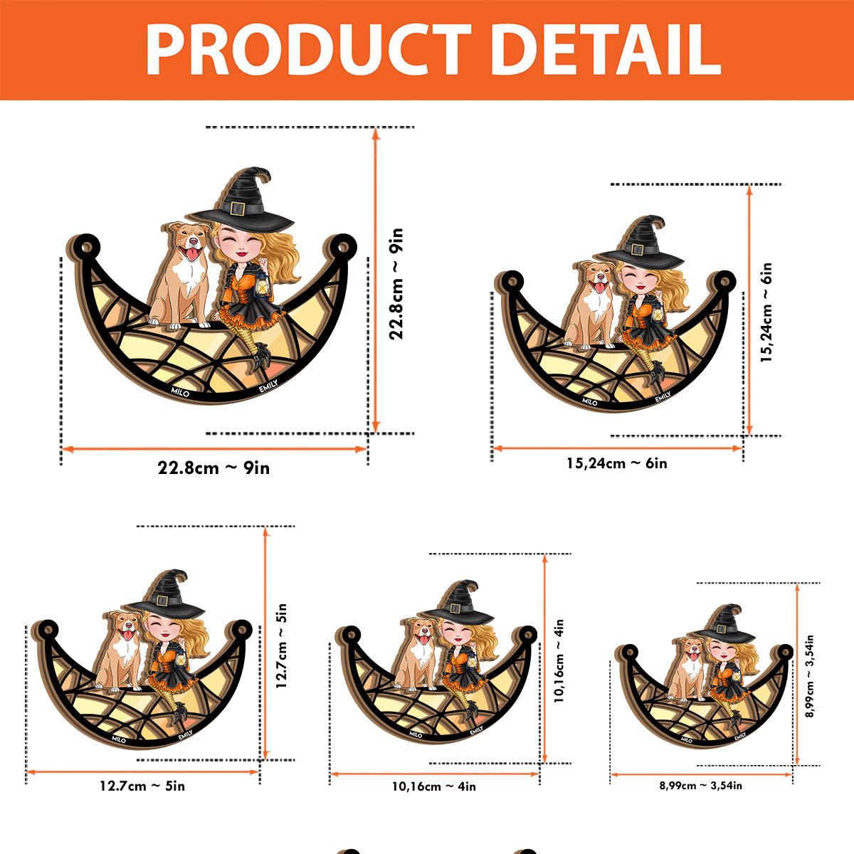 Witches - Personalized Witch 2 Layered Window Hanging Suncatcher