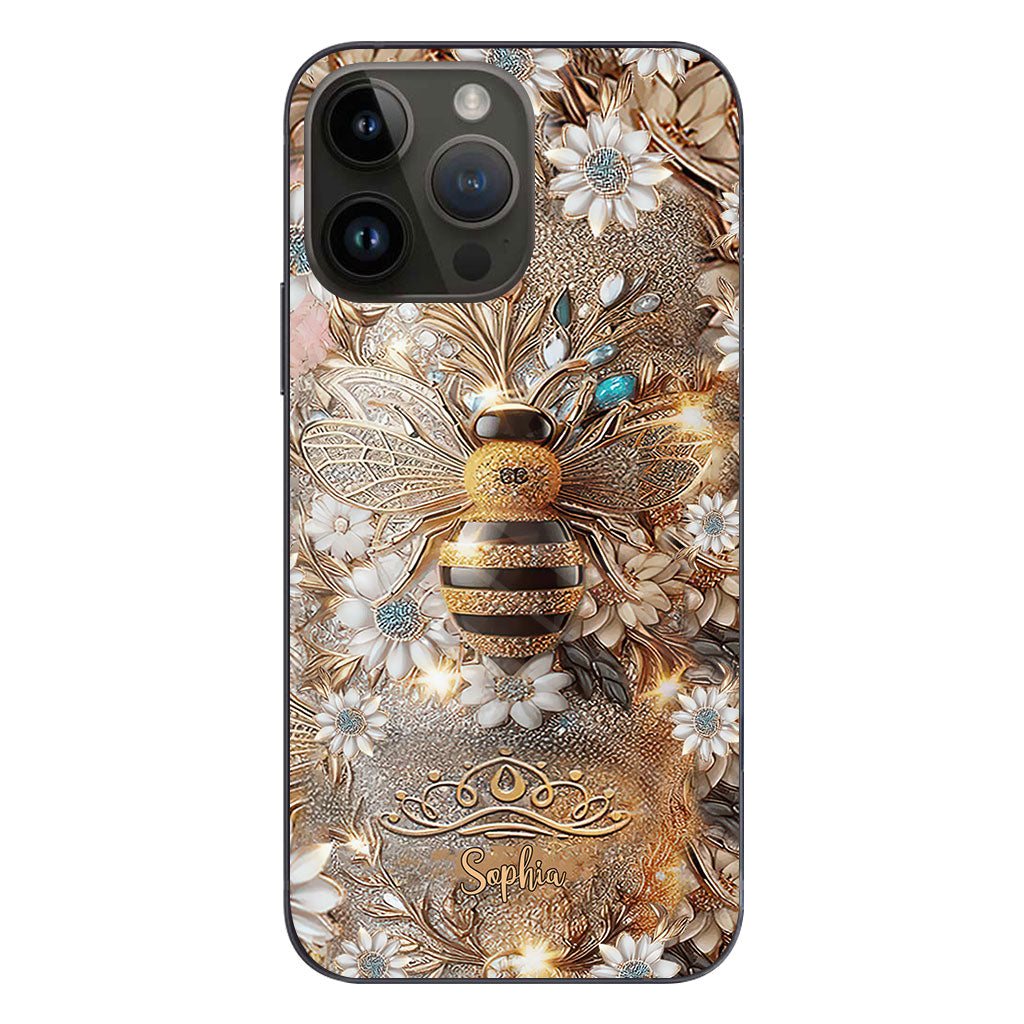 Queen Bee – Personalisierte transparente Handyhülle mit Bienenmotiv