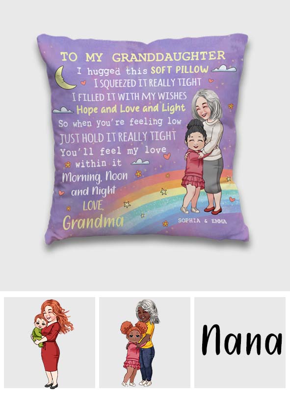 À ma fille/petite-fille/fils/petit-fils... - Coussin décoratif personnalisé pour grand-mère