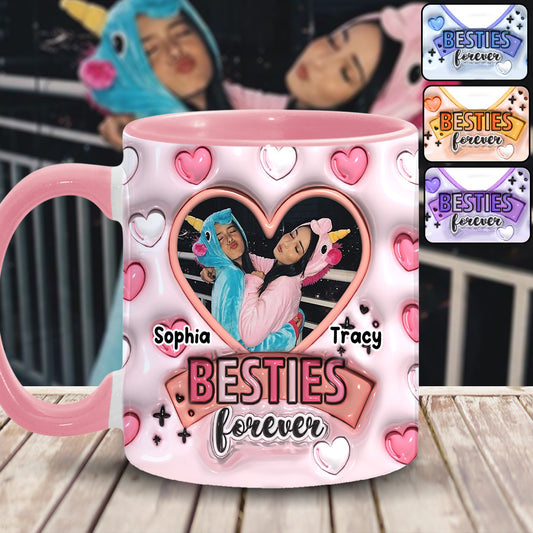 Besties forever - Personalized Bestie Accent Mug