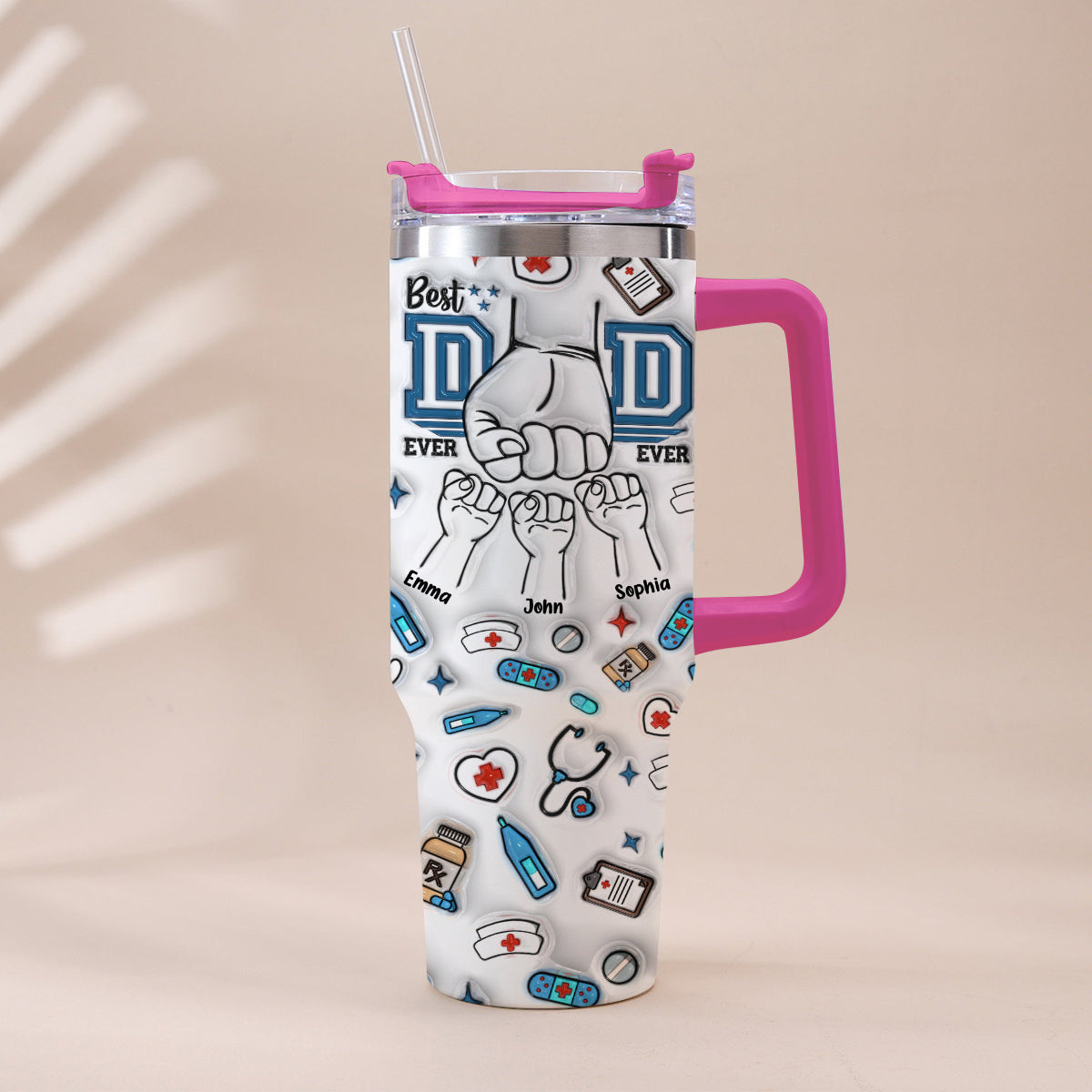 Best Dad Ever - Personalized Father Tumbler With Handle