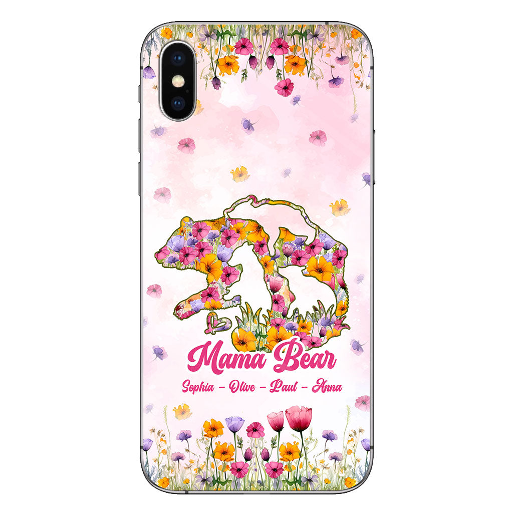 Mama Bear - Personalized Mother Clear Phone Case