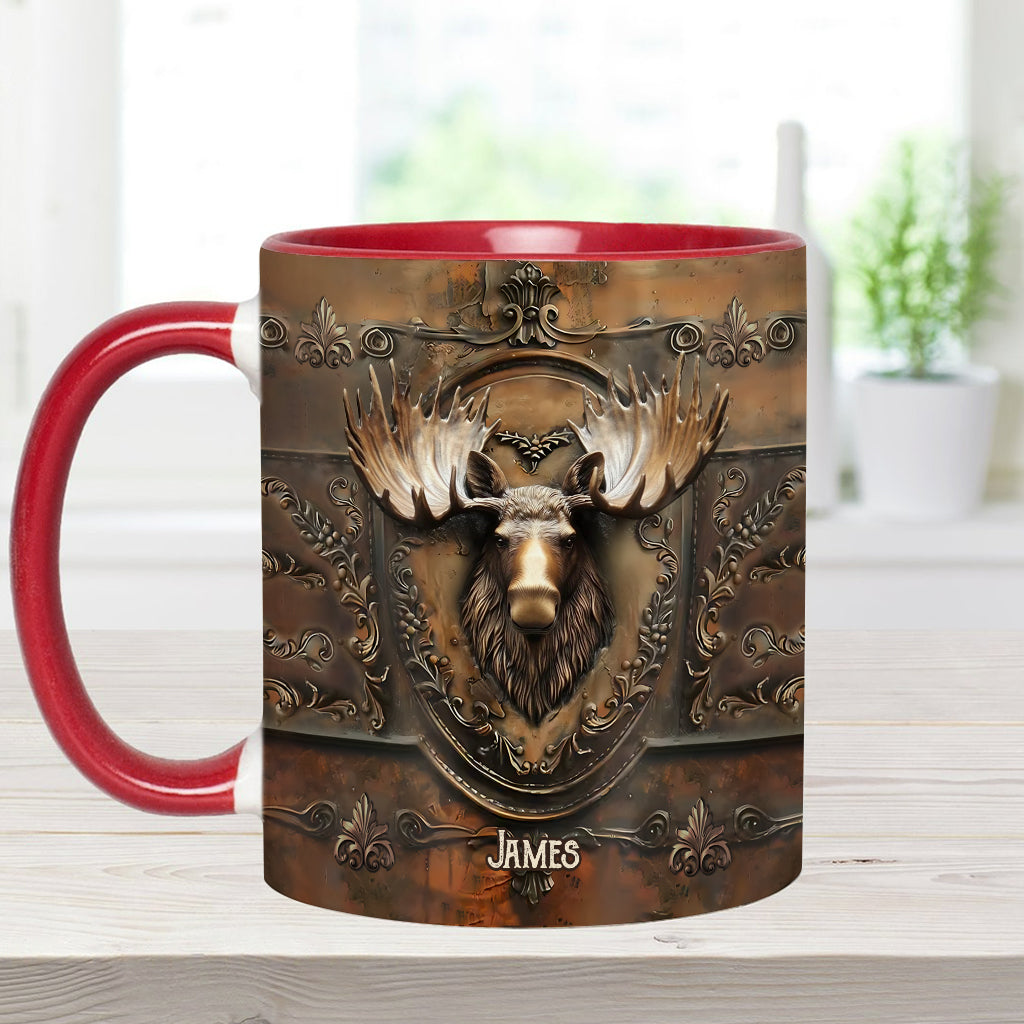 Wunderschöner Elch, Wildtruthahn, Fuchs, Ente – personalisierter Becher mit Jagdmotiv