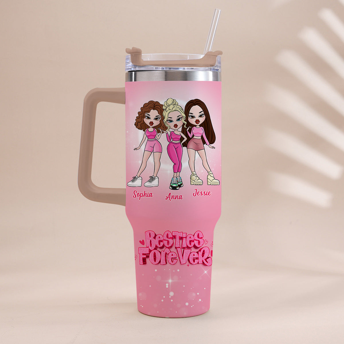 Friends Forever - Personalized Bestie Tumbler With Handle