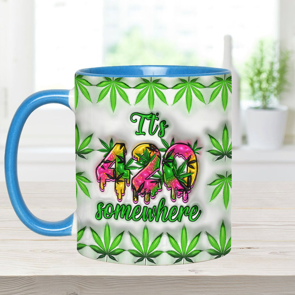 Mug personnalisé « C'est 420 quelque part » avec une touche cannabis