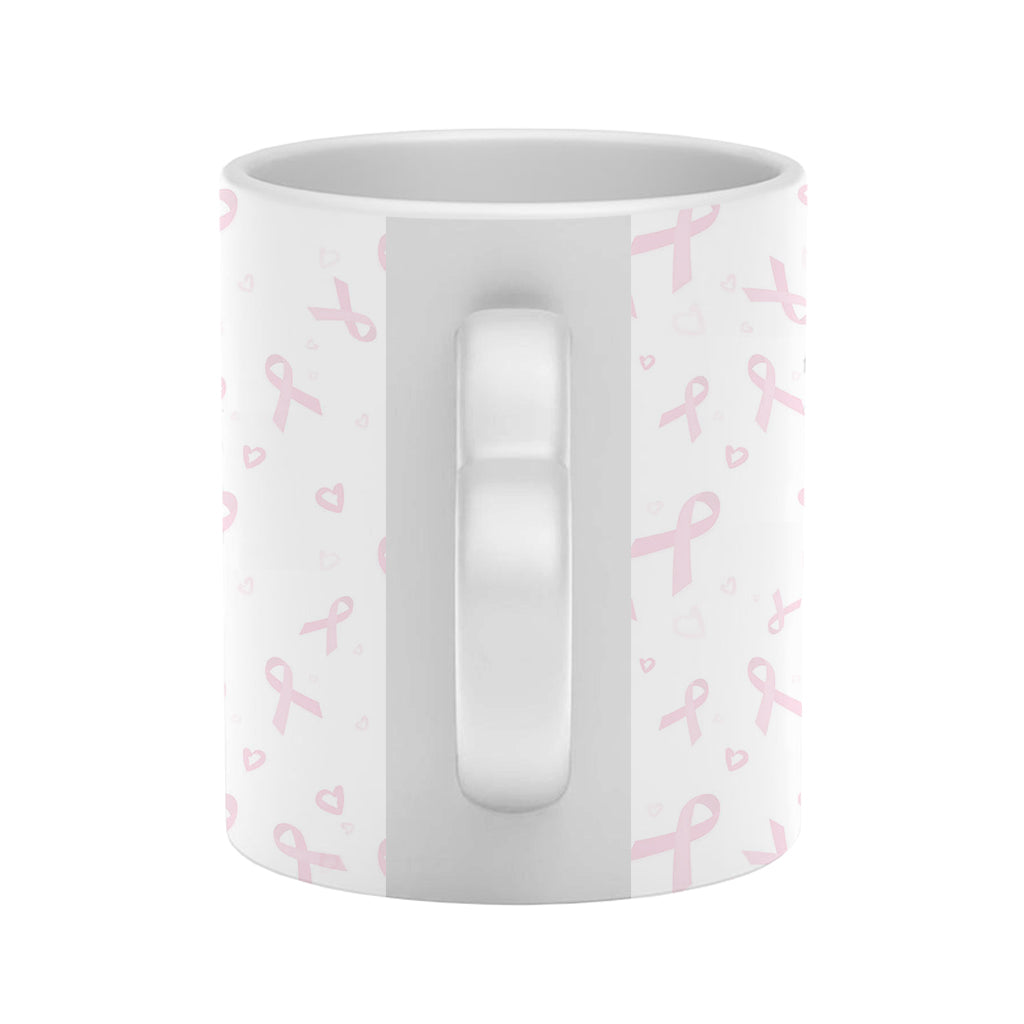 Cher cancer, tu as choisi la mauvaise personne - Mug personnalisé avec anse en forme de cœur pour la sensibilisation au cancer du sein