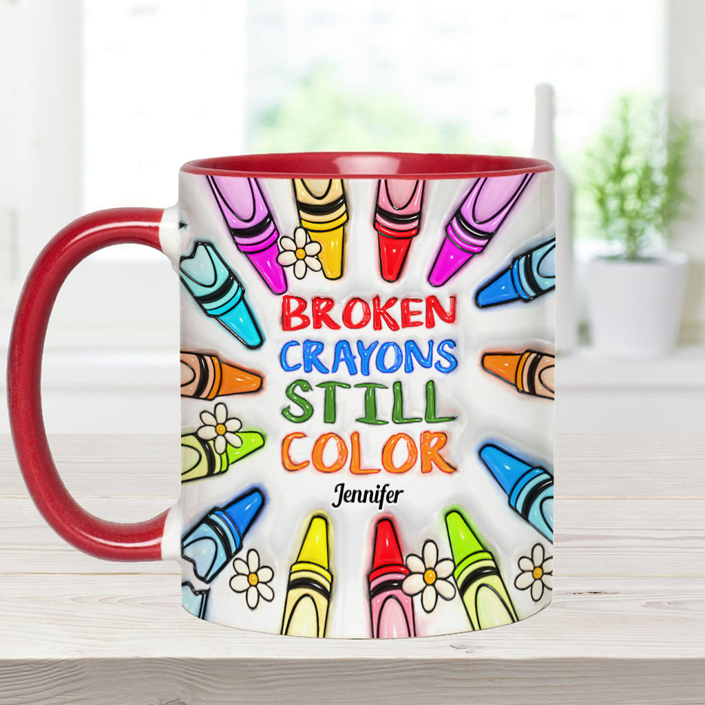 Broken Crayons Still Color - Personalized Suicide Prevention Accent Mug