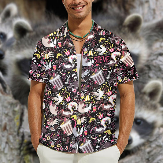 My Spirit Animal Eats Trash - Personalized Raccoon Hawaiian Shirt