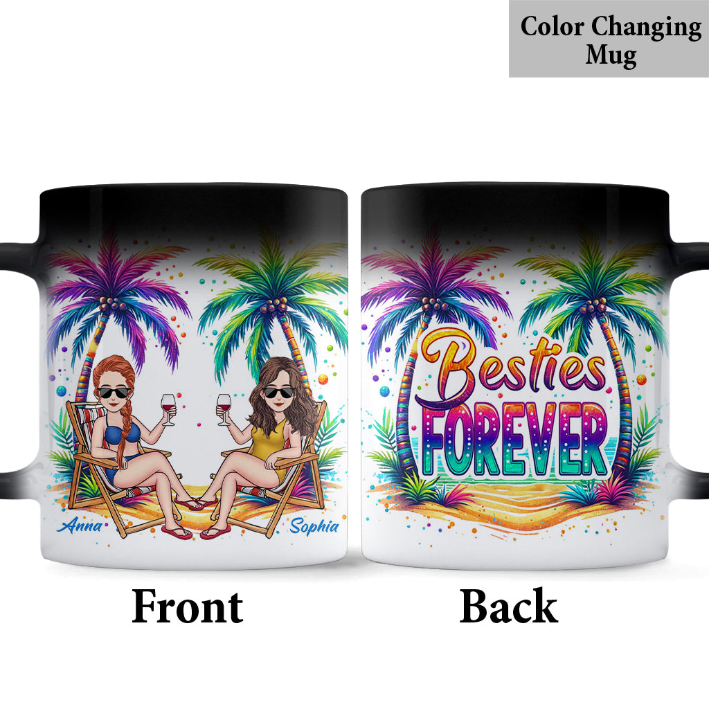 Beste Freundinnen für immer – Sommerfeeling – Personalisierte Tasse für Meeresliebhaber
