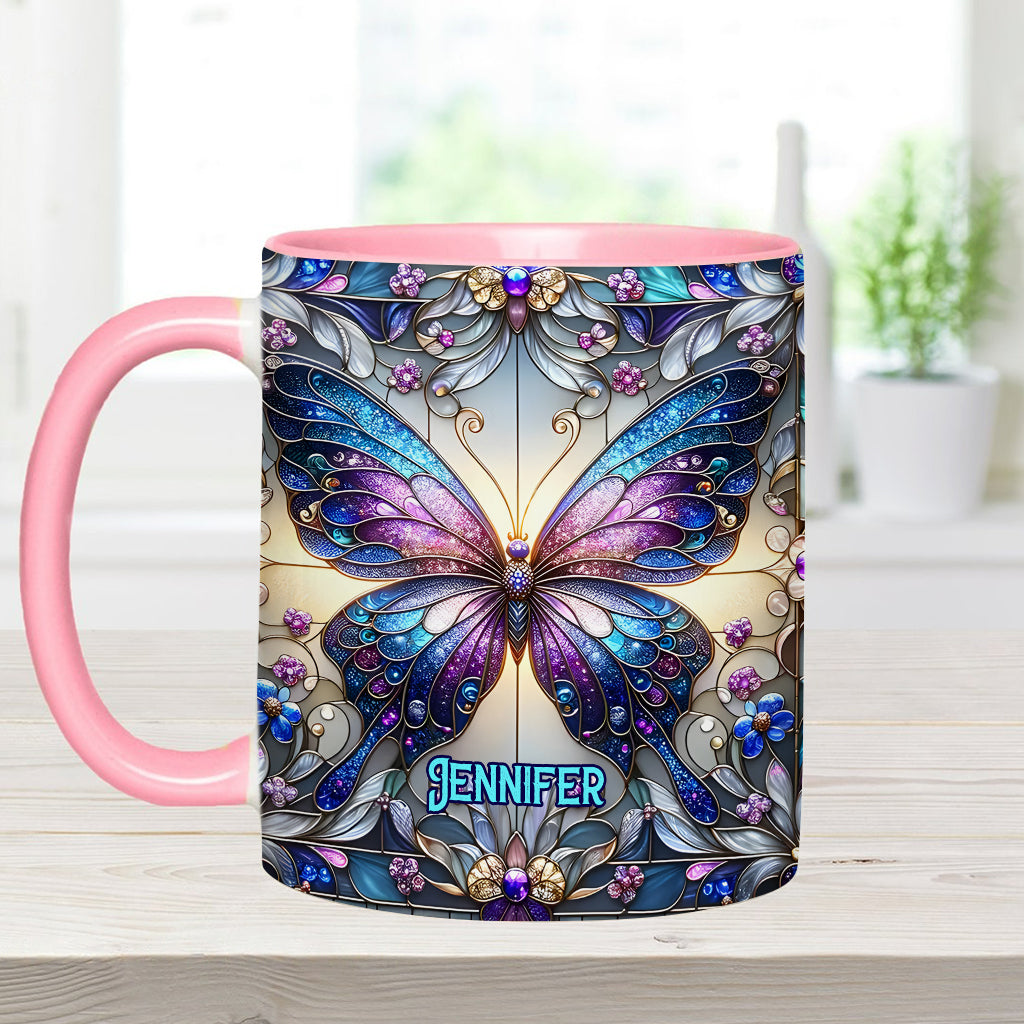 Beautiful Butterfly - Personalized Butterfly Accent Mug
