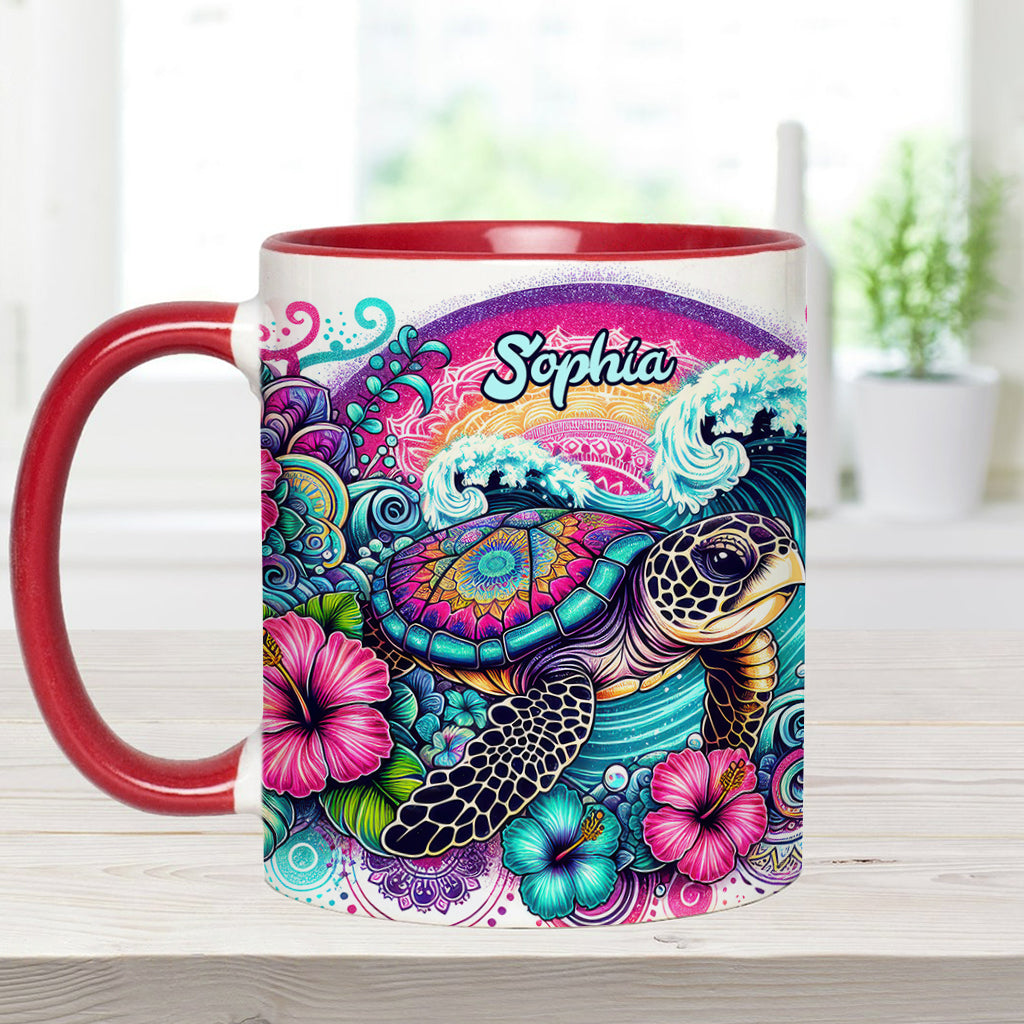 Peace Love Turtle - Personalized Turtle Accent Mug