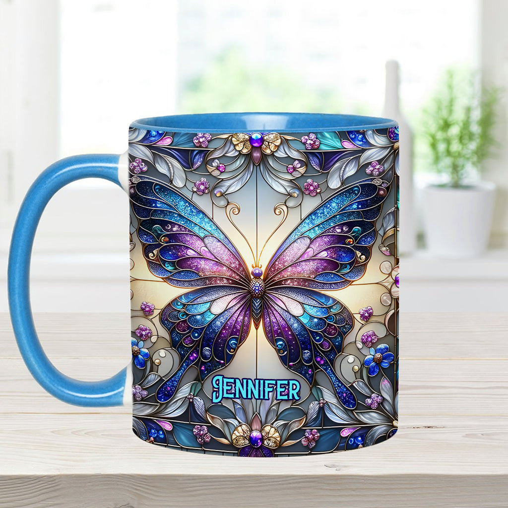 Beautiful Butterfly - Personalized Butterfly Accent Mug