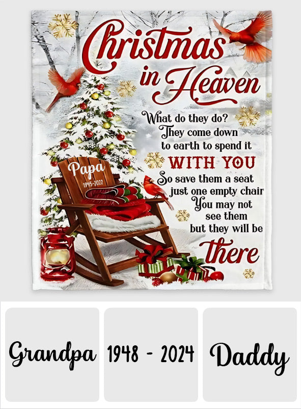 Christmas In Heaven - Personalized Memorial Blanket
