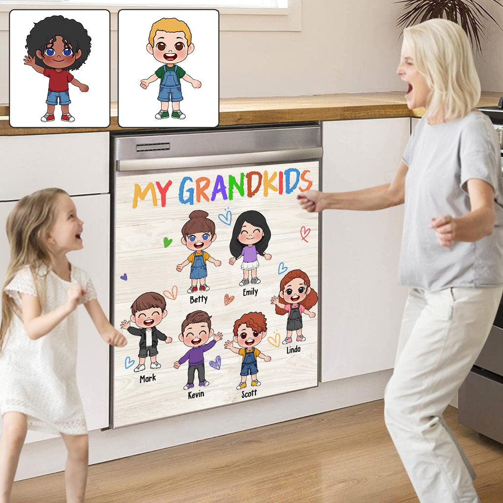 Mes petits-enfants - Housse de lave-vaisselle personnalisée pour grand-mère